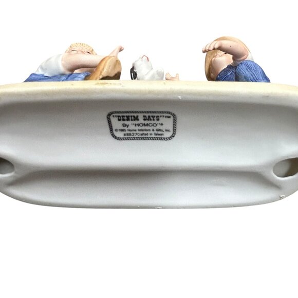 Homco 1985 Denim Days Debbie Danny Teeter Tauter Porcelain Figurine - Picture 5 of 6